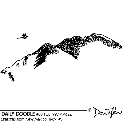 Bird flying over Taos mountains