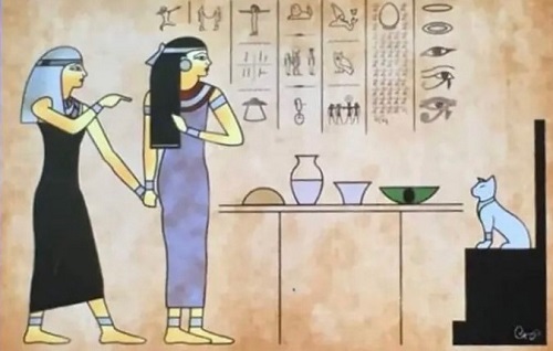 Egyptian symbols - gals & cat