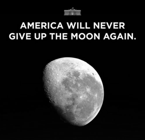 America will never give up the moon again