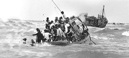 Boat people escaping Communist Viet Nam