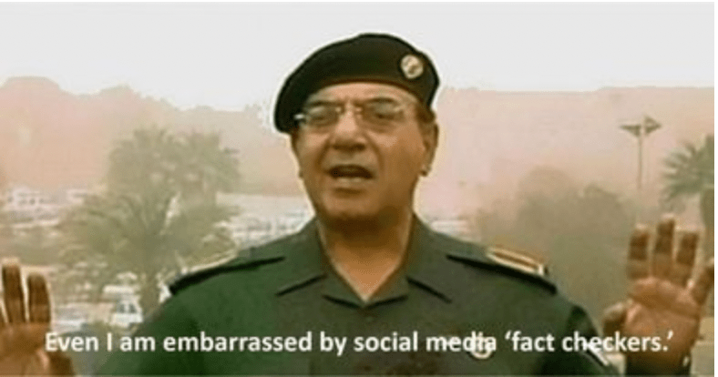 Even Bagdad Bob is embarrassed.