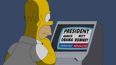 Homer's unfortunate choices: Obama or Romney