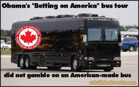 Big black bus made in Canada