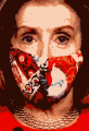 Pelosi, masked