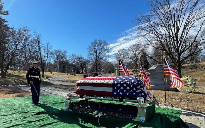 Rush Limbaugh's flag-draped casket