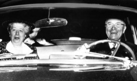 Bess and Harry Truman, driving