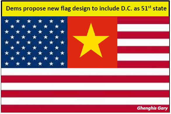 US flag with D.C. added as Chinese star