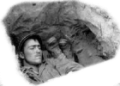 In a foxhole