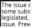 The issues...